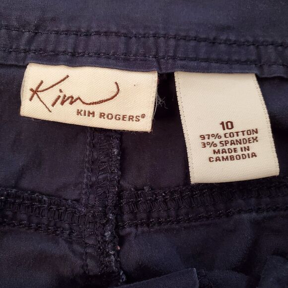 Kim Rogers Womens Sz 10 Navy Blue Capri Pant - Picture 6 of 6
